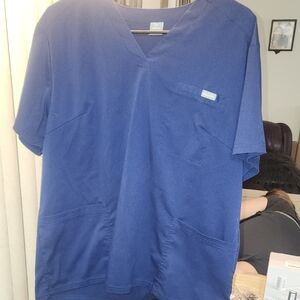 Men's Blue V-Neck Shirt XL